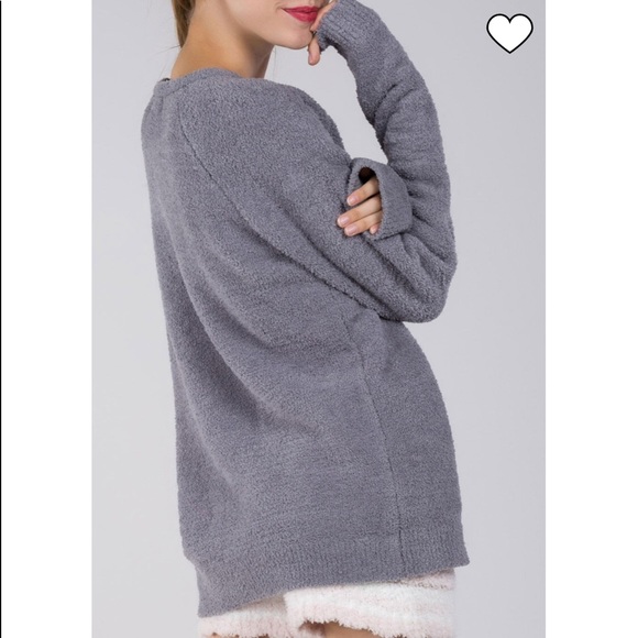 POL Gray Make A Wish Berber Sweater - Picture 4 of 7